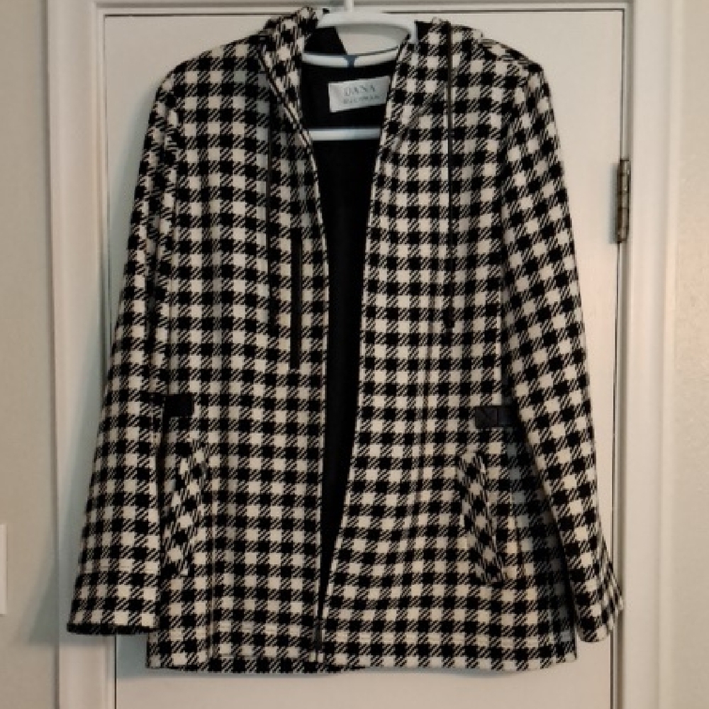 Dana Buchman Checkered Trench Coat Size M